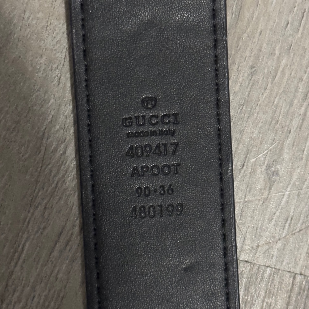 Gucci Dark Gray Leather Belt - Picture 3 of 3
